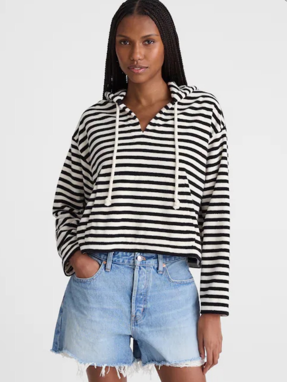 Madewell Drawstring Hoodie in Terry NWT